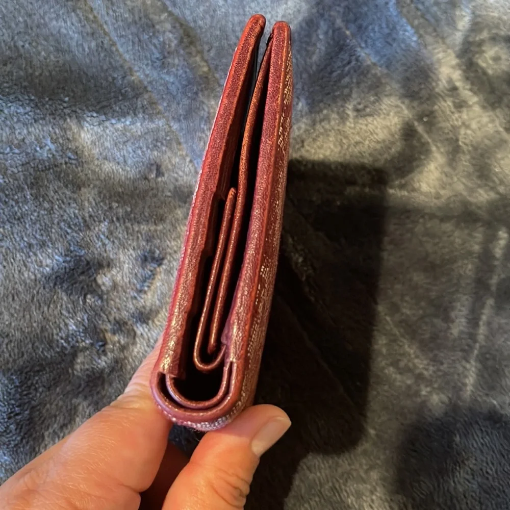 Christian Dior Monogram compact wallet in red